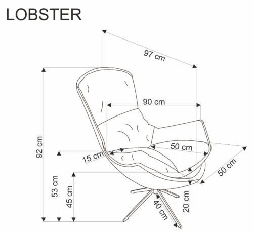 Fotel Lobster Halmar