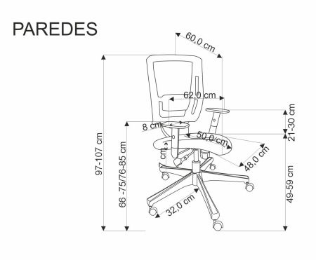 Fotel obrotowy Paredes Halmar