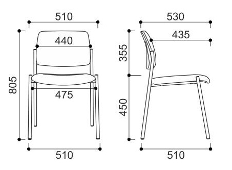 Krzesło biurowe stacjonarne konferencyjne na płozie Cube FT-101 Intar Seating