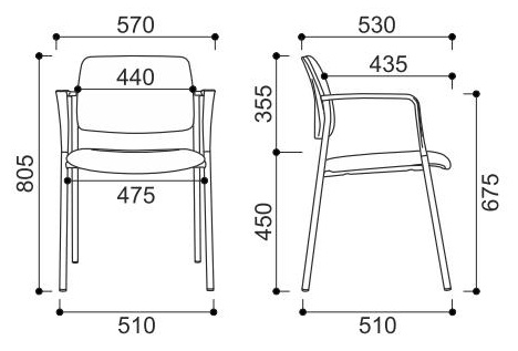 Krzesło biurowe stacjonarne konferencyjne na płozie Cube FT-121 Intar Seating