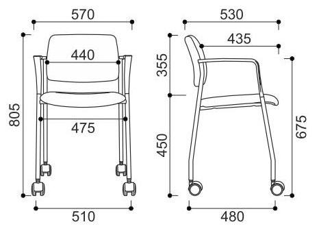 Krzesło biurowe stacjonarne konferencyjne na płozie Cube FT-161 Intar Seating