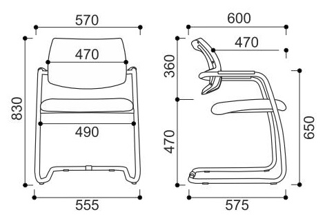 Krzesło biurowe stacjonarne konferencyjne na płozie Magis Net Intar Seating