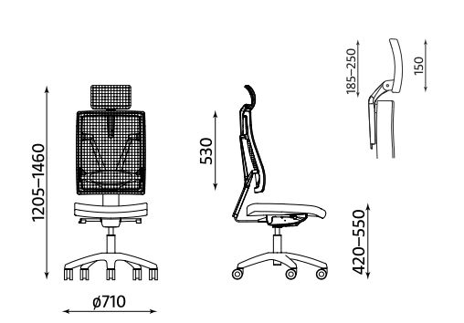 Ergonomiczne krzesło biurowe obrotowe 4ME-MESH-W HRMA Soft Seat ESP Nowy Styl