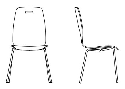 Wymiary krzesła Cafe II Nowy Styl