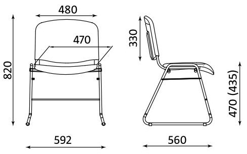 Wymiary krzesła ISO CFS Nowy Styl
