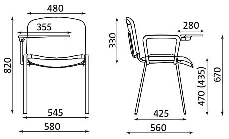Wymiary krzesła ISO TR-WOOD Nowy Styl