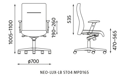 Fotel gabinetowy Neo Lux PL LB ST44 R1B MPD165 Nowy Styl