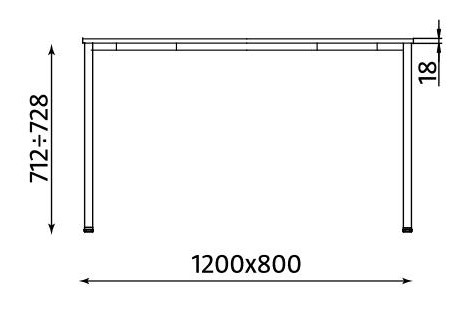 Wymiary stołu Simple 1200x800 GF/CR Nowy Styl