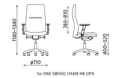 Ergonomiczne krzesło biurowe So-One HB UPH Nowy Styl