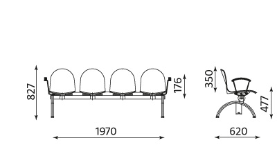 Wymiary ławki Amigo ARM-4 Nowy Styl