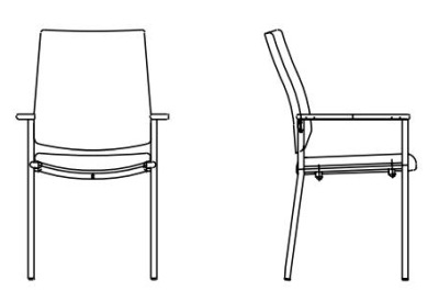 Wymiary krzesła Zen 4L-ARM Nowy Styl