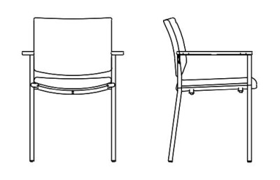 Wymiary krzesła Zen-LB 4L-ARM Nowy Styl