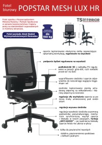 Ulotka fotela Popstar Mesh LUX TS Interior