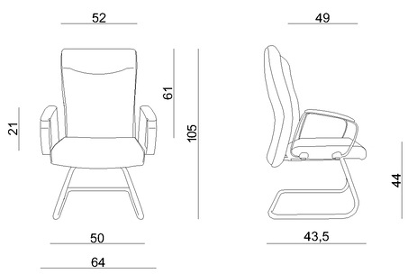 Wymiary krzesła Adella Skid Unique
