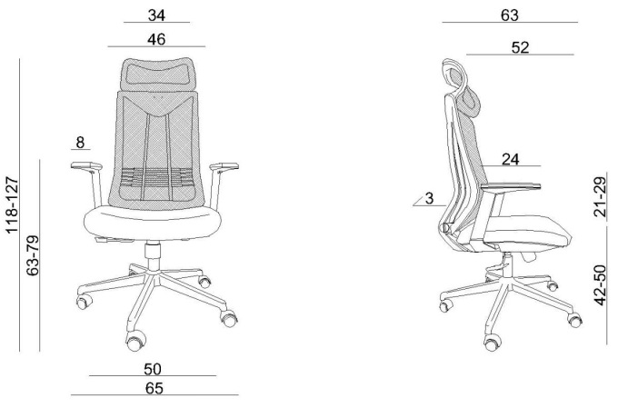 Wymiary fotela Concept Unique