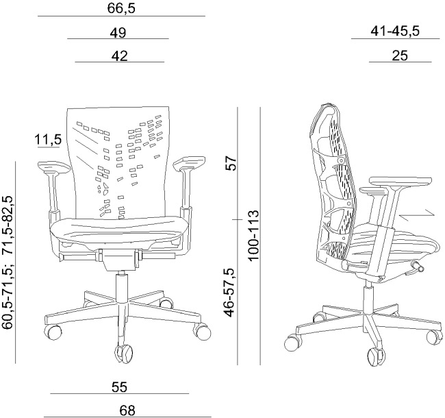 Wymiary krzesła Reya Unique
